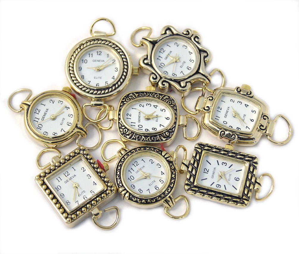 10 Mix Loop Watch Faces - Gold Tone