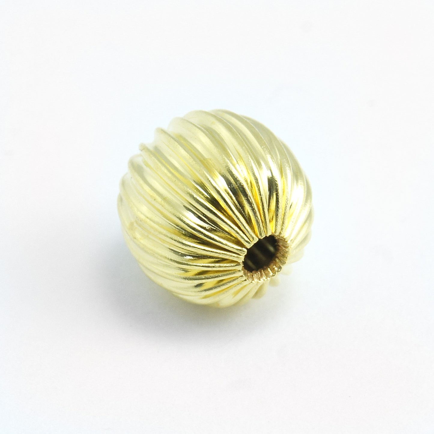 10mm Gold Corrugated Seamless Beads (24 Pieces)