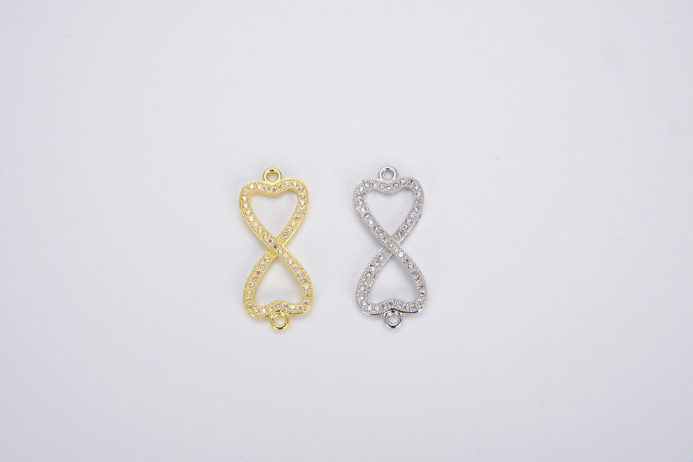 Micro Pave infinity Heart