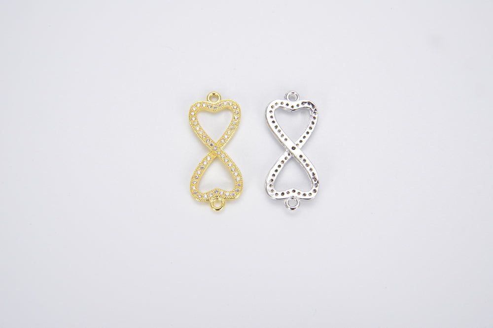 Micro Pave infinity Heart