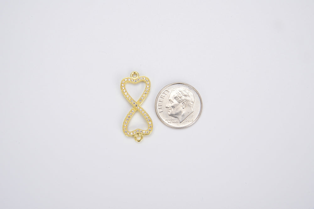 Micro Pave infinity Heart