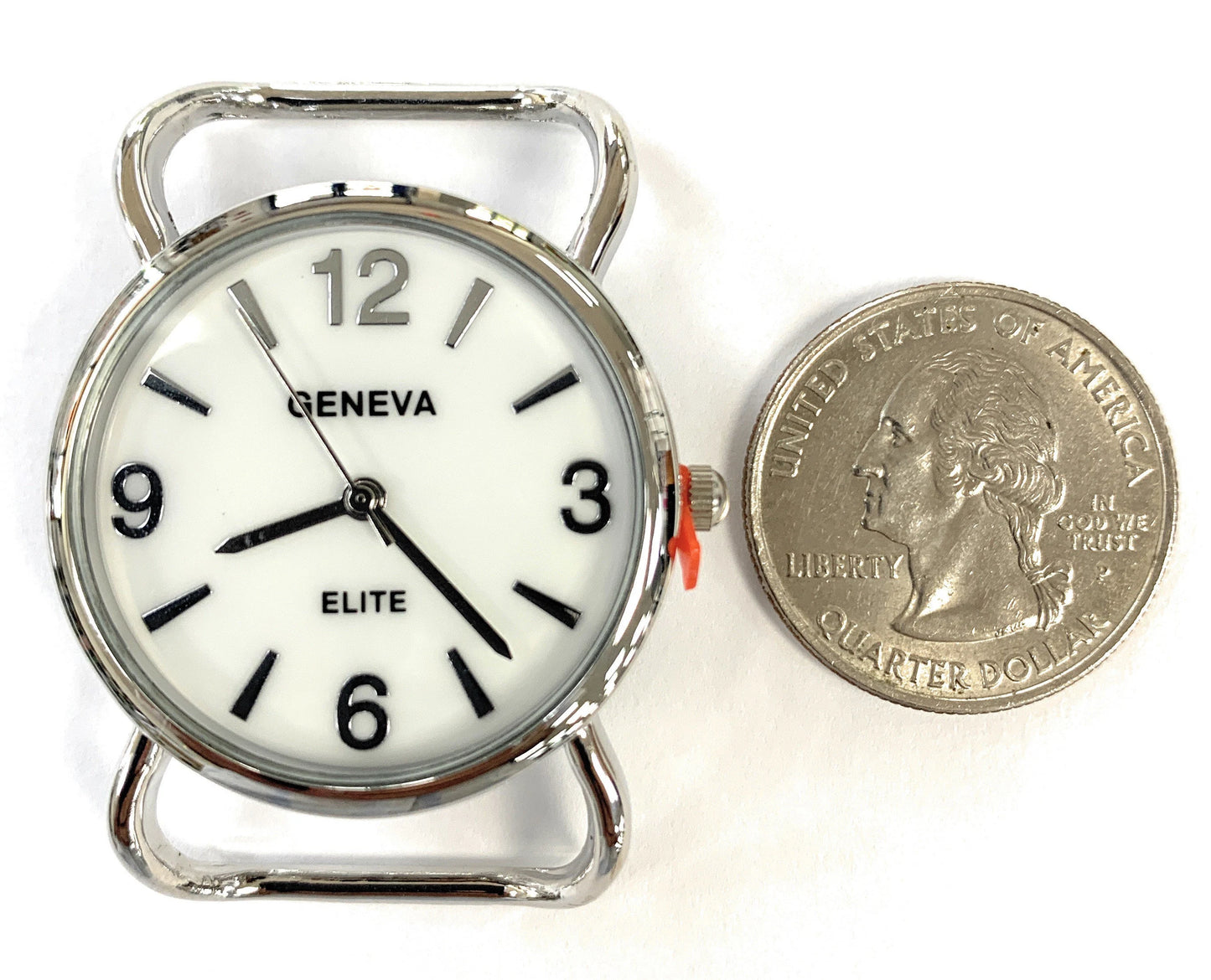 Geneva Elite Ribbon Bar Watch Face for Beading, White Dial Round - 32mm